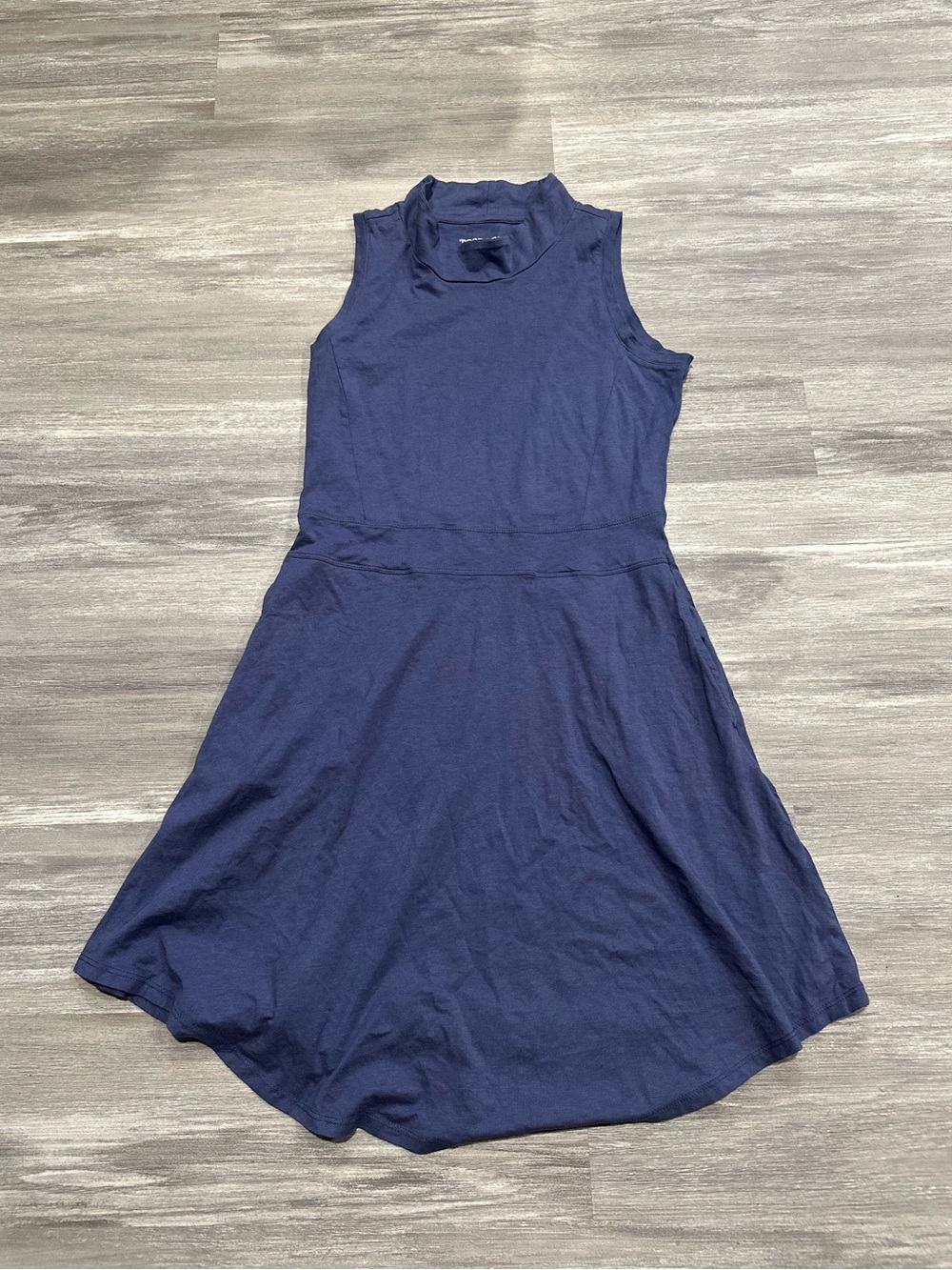 Toad&Co Summerdance Sleeveless Blue Mock Neck Dress Small